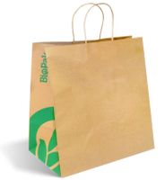 BIOPAK Twist Handle Bag Kraft 370 x 355+220 BAG-TA-T-JUMBO (150)