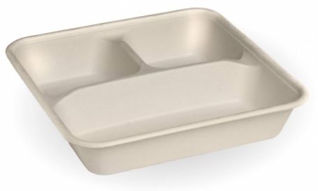 BIOPAK Biocane 3 Compartment Large Takeaway Base 2 x 150