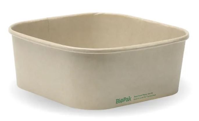 BIOPAK BioBoard Takeaway Base Square Kraft 1200mL 6 x 50