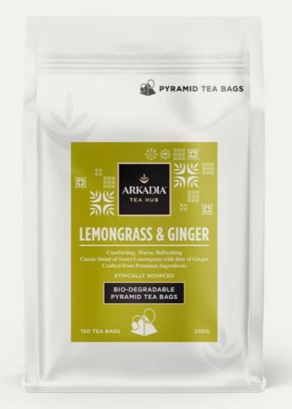 ARKADIA Pyramid Tea Bags Lemongrass and Ginger 10 x 100