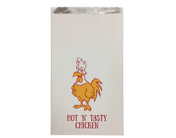 Printed Foil Lined Bag Hot N Tasty Chicken 310 x165 x 58mm Large (250)