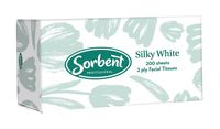 SORBENT Professional Silky White Facial Tissue 2Ply 200 Sheet (24)