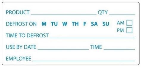 DAYDOT Removable 102 x 47mm Defrost Prep (500)
