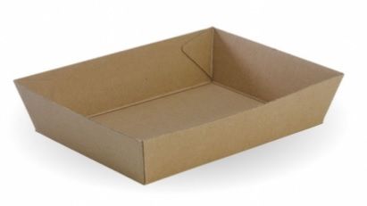 BIOPAK Bioboard Tray #3 Kraft 180 x 134 x 45mm 2 x 125