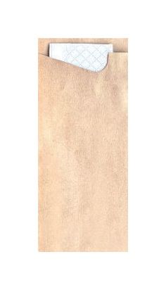 ECO Cutlery Pouch Kraft/White Napkin (1200)
