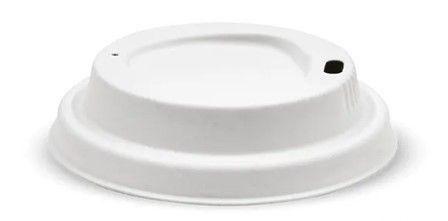 BIOPAK Sugarcane Lid White for 6 to 12oz (80mm) BioCups 20 x 50
