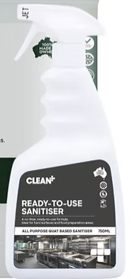 CLEAN+ Ready-To-Use Sanitiser 12 x 750mL