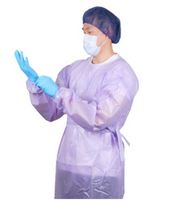 Cytotoxic Gown with Tie Elastic Cuff Purple (100)