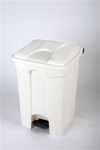 Pedal Bin 45L White Base White Lid