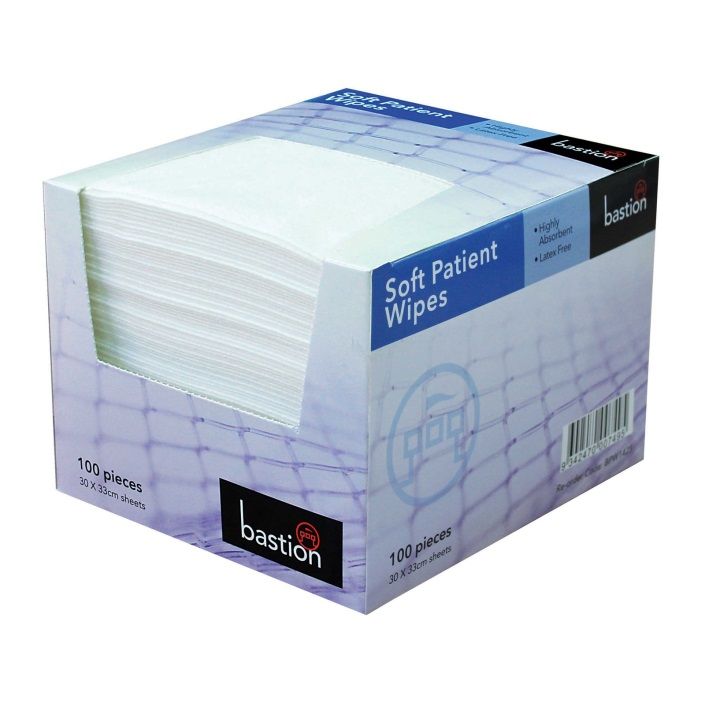 BASTION Soft Patient Wipes 30 x 33cm 8 x 100