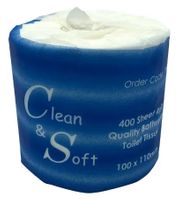 CLEAN & SOFT 2-ply Toilet Roll 400 Sheet (48)