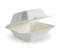 BIOPAK Clamshell Burger White 150 x 150 x 80mm (125)