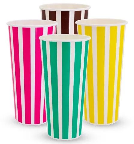 Candy Stripe Paper Cold Cup 24oz (25)