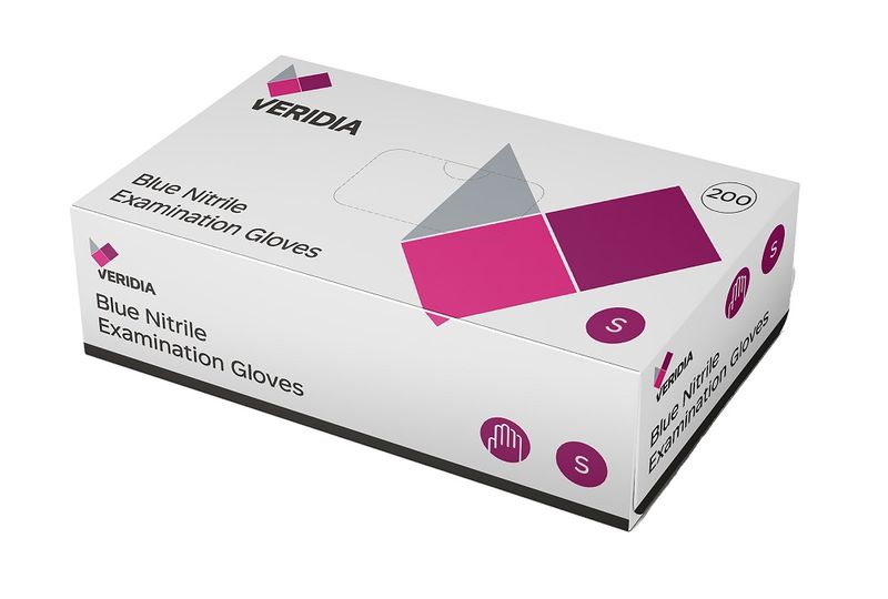 VERIDIA Nitrile Glove P/Free Blue Small 10x200
