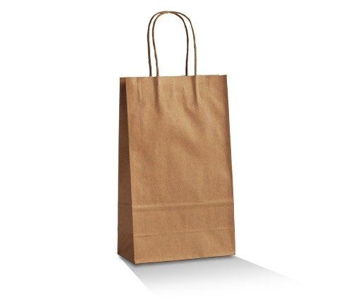 GREENMARK Twist Handle Bag Kraft Small 265 x 160 + 80mm BCB-T-S (500)