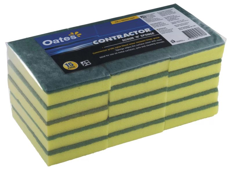 OATES Sponge Scourer Green 150x100mm (15)