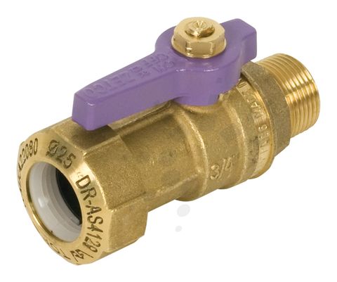 Ball Valves DZR PE x M T-Handle Lilac