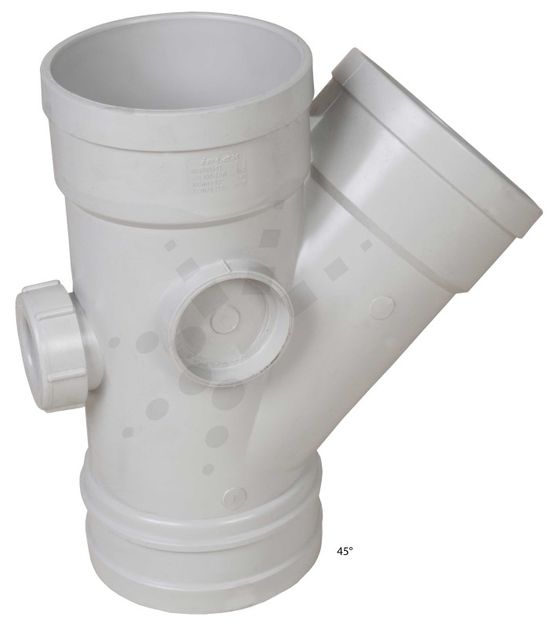 PVC DWV Inspection Junction 45° x 100 mm ,Materials Fittings and