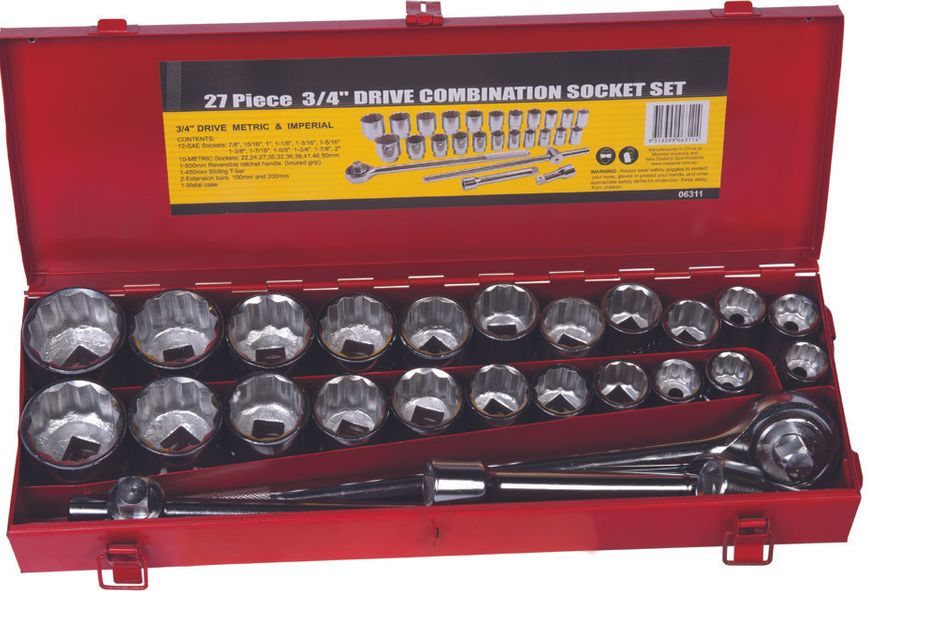 Metric/Imperial 3/4” Drive Socket Set ,Trade Tools and Equipment,Socket, Wrench and Vice,Sockets
