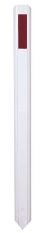 Guide Post, White with Reflector