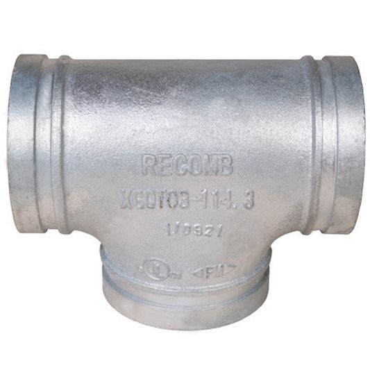 Roll Groove Reducing Tee 80 x 100 x 80 mm ,Materials Fittings and