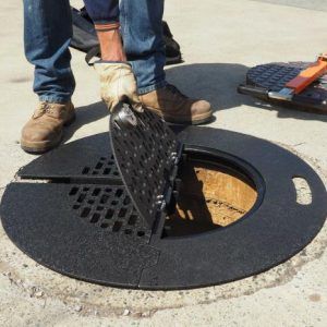 Manhole Safety Grate with 45mm Roller