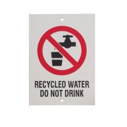 Sign, Recycled Water Do Not Drink BWR