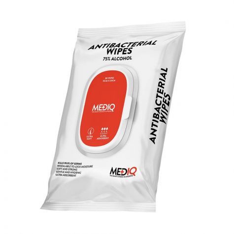 Mediq Antibacterial Wipes 80 Wipes Per Pack