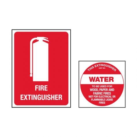 Fire extinguisher sign kit Water