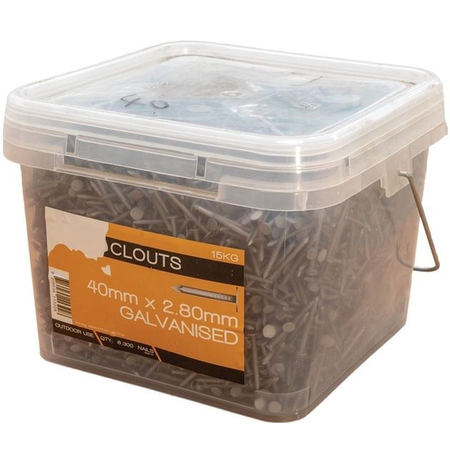 50 X 2.80 Clouts Galvanised 15kg ,Materials - Hardware,Fasteners And ...