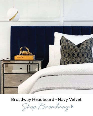 Broadway Headboard Navy Velvet