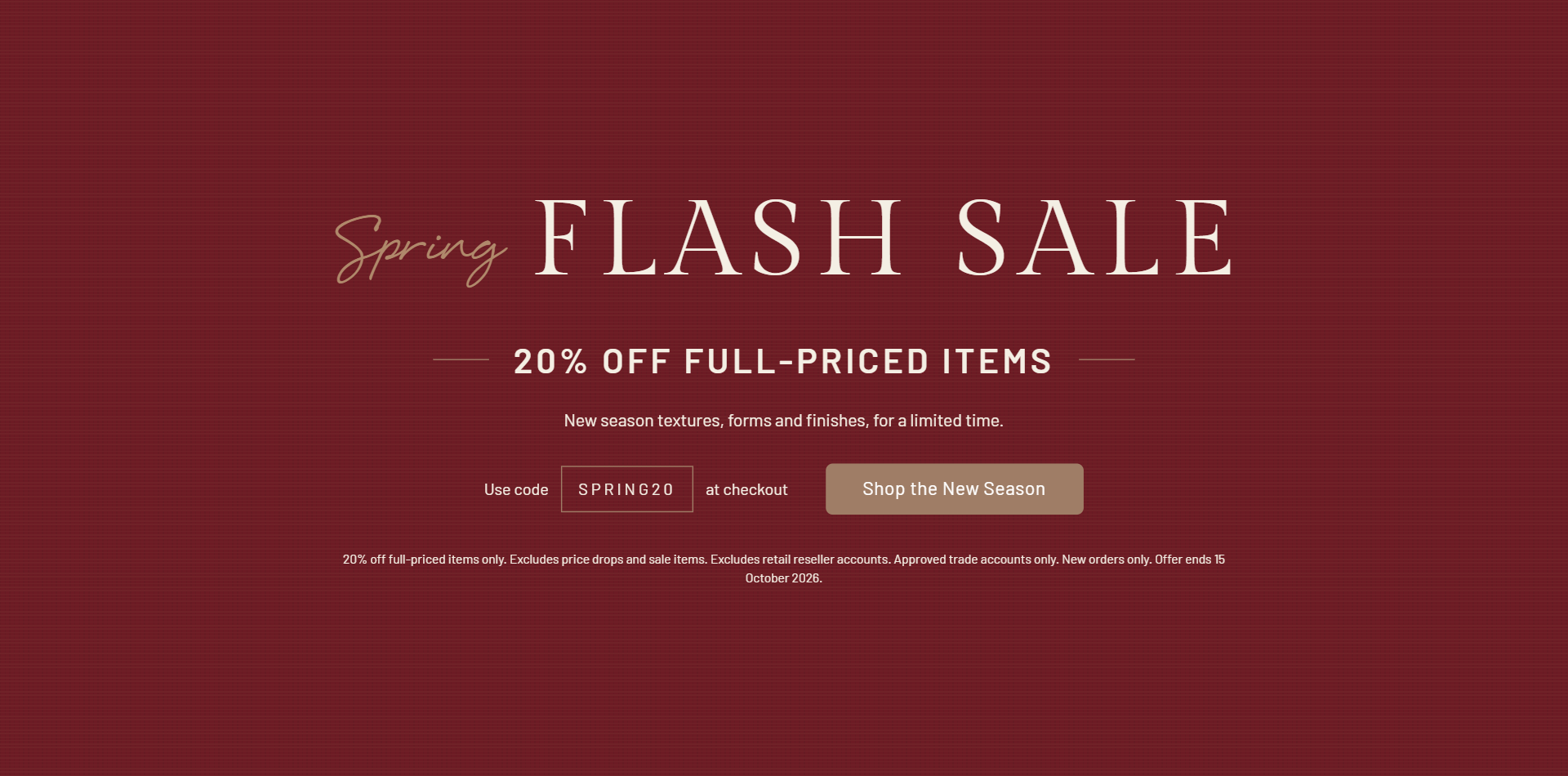 20% off Flash Sale 