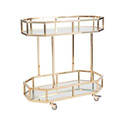 Brooklyn Mirrored Bar Cart - Gold