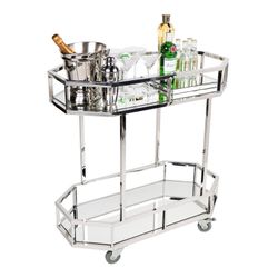 Brooklyn Mirrored Bar Cart - Silver