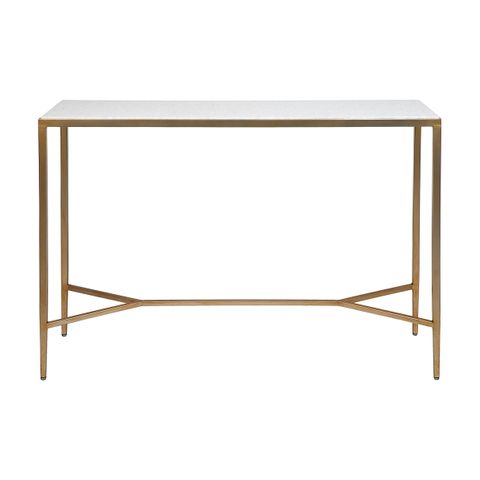 Chloe Stone Console Table - Large Antique Gold