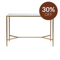 Chloe Stone Console Table - Large Antique Gold