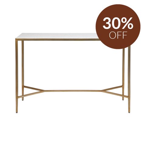 Chloe Stone Console Table - Large Antique Gold