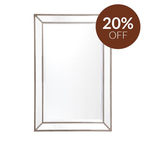 Zeta Wall Mirror - Medium Antique Silver