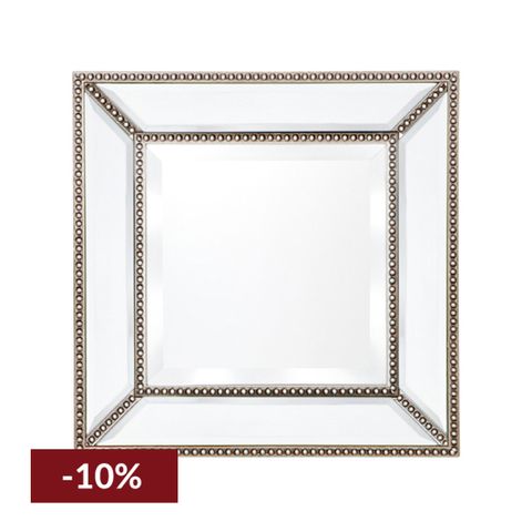 Zeta Wall Mirror - Small Antique Silver