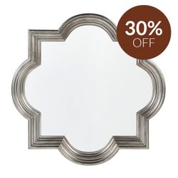 Marrakech Wall Mirror - Large Antique Silver