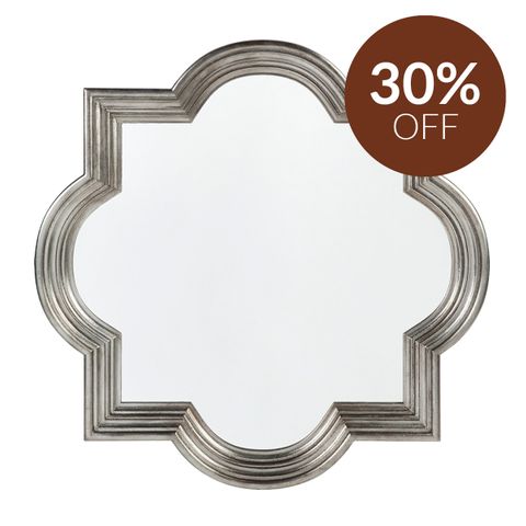 Marrakech Wall Mirror - Large Antique Silver