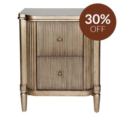 Arielle Bedside Table - Antique Gold