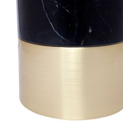 Paola Marble Table Lamp - Black w Black Shade