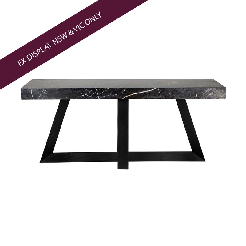 Ebony Marble Console Table Black