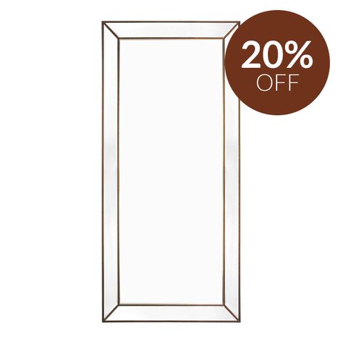 Zeta Floor Mirror - Antique Gold