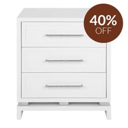 Pearl Bedside Table - Large White