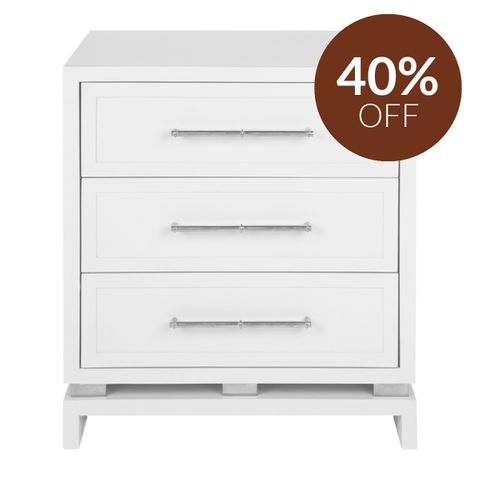 Pearl Bedside Table - Large White