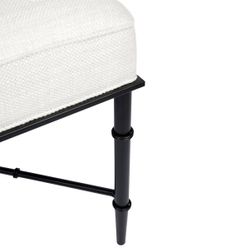 Hacienda Black Iron Stool - Natural Linen