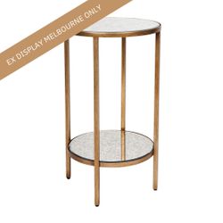 Cocktail Mirrored Side Table - Petite Antique Gold - OUTLET VIC