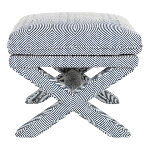 Candace Stool - Chevron Blue Linen